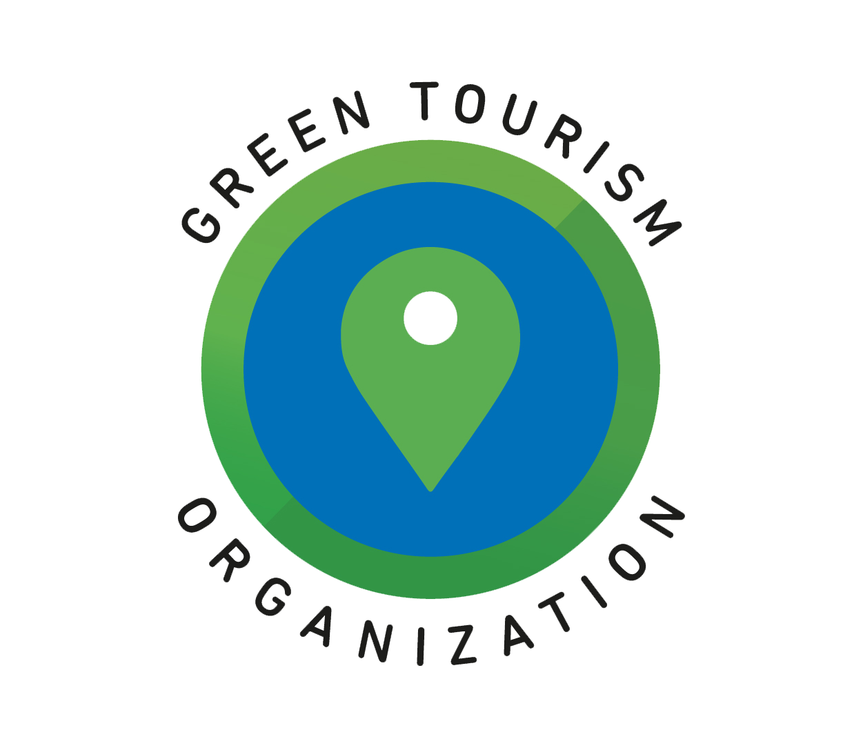 The logo of Green Tourism Organization which Copenhagen Visitor Service is a certified member of